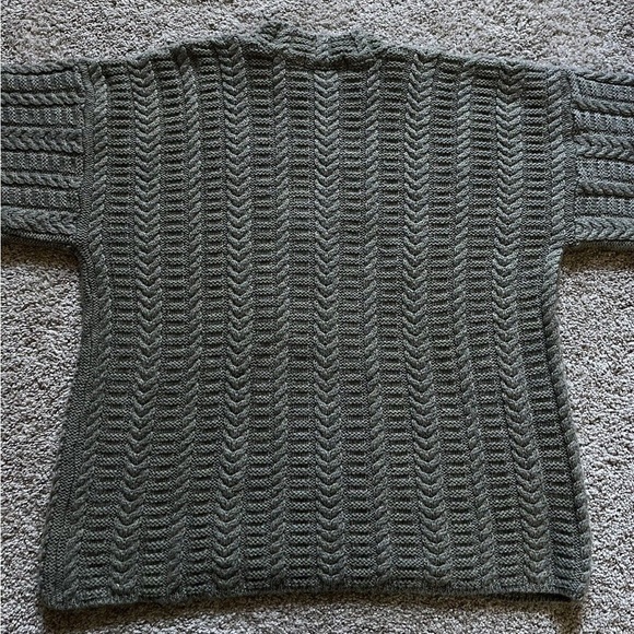 Vintage Thomas Keeling Chunky Knit Wool Fisherman Sweater Green Women’s Size S/M - Picture 10 of 10